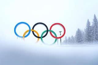 03 February 2026, Italy, Cortina: The Olympic rings are pcitured in Cortina ahead of the 2026 Olypmic Winter Games in Milan and Cortina. Photo: Michael Kappeler/dpa