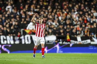 Robert Navarro of Athletic Club celebrates a goal during the spanish cup, Copa del Rey, football match played between Valencia and Athletic Club de Bilbao at Estadium Mestalla on  February 4 , 2026, in Valencia, Spain