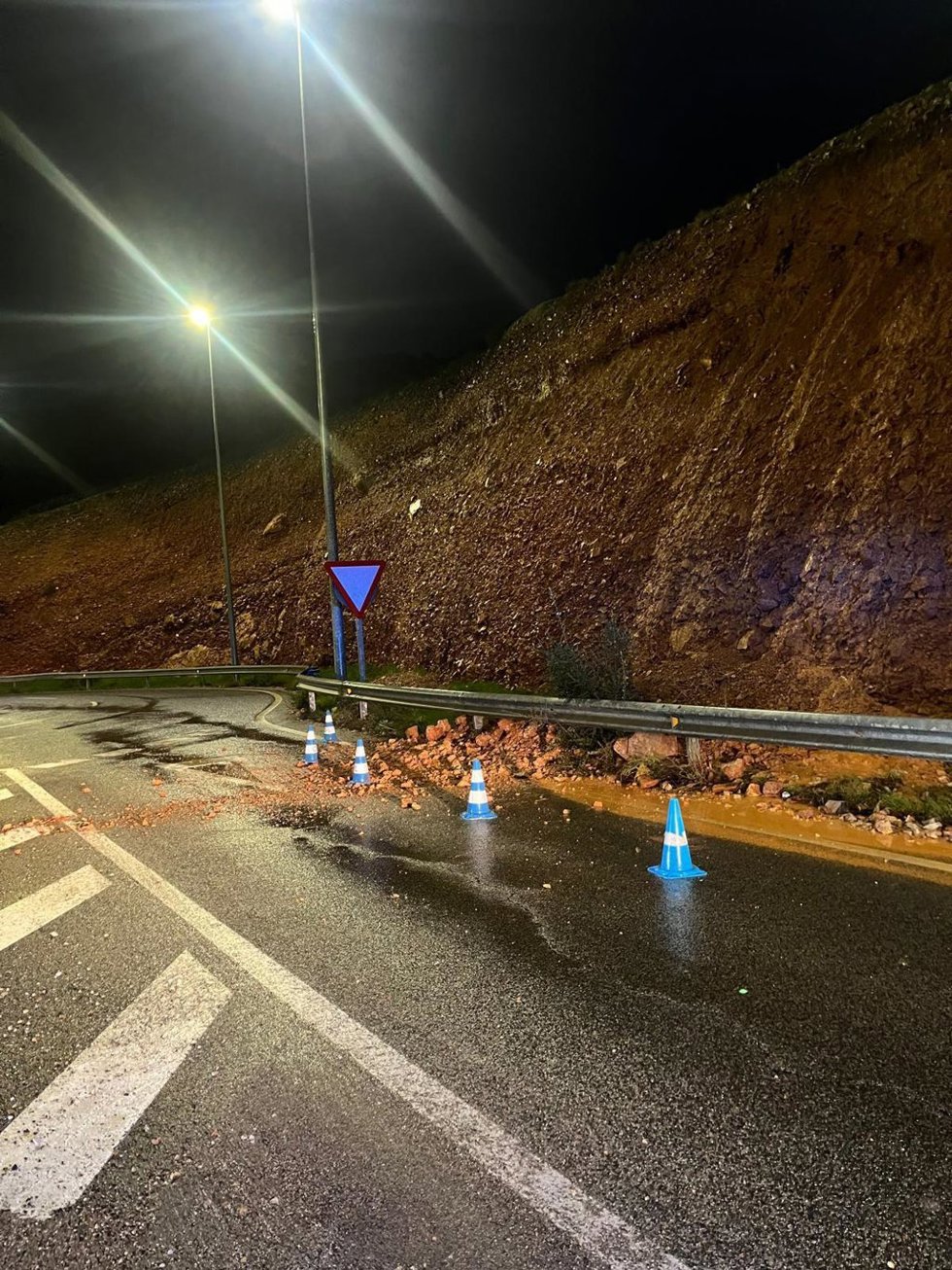 Variante del Minero afectada por el temporal.