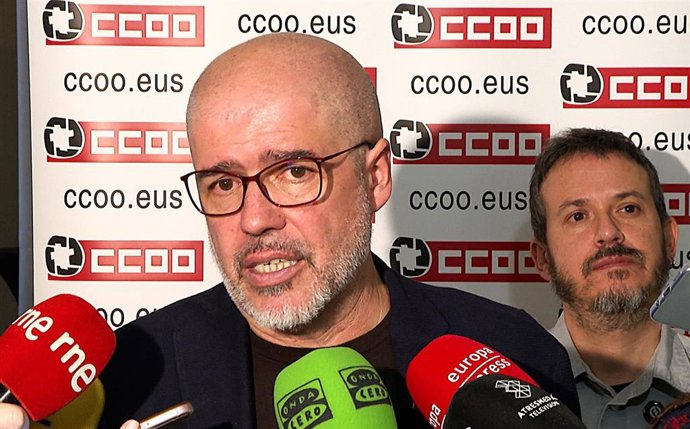 Archivo - Unai Sordo y Santi Martínez, de CCOO.