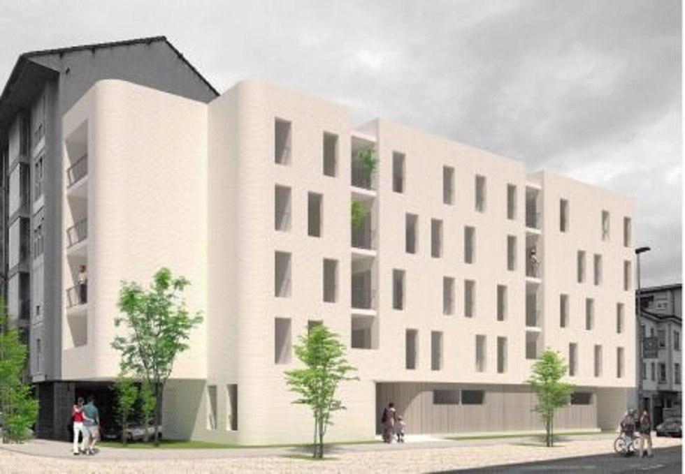 Infografía del edificio de 15 viviendas de alquiler asequible en el barrio El Zapatón de Torrelavega