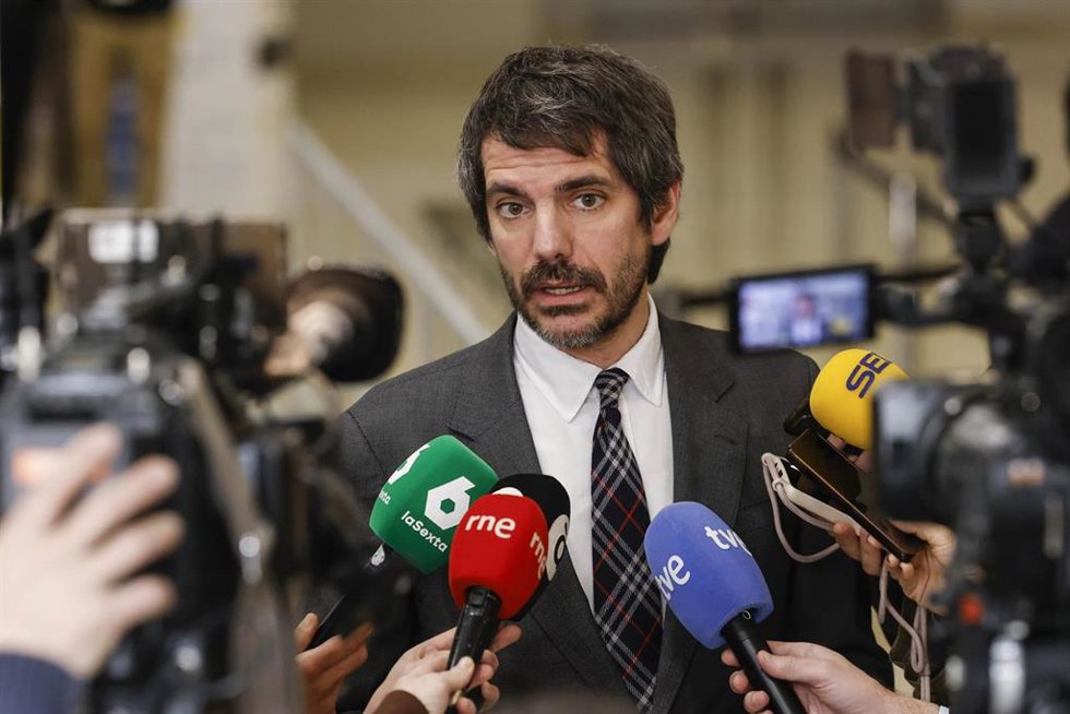 El ministro de Cultura, Ernest Urtasun, durante la presentación del XXXVII Congreso de Librerías Valncia 2026, a 5 de febrero de 2026, en Valncia. 