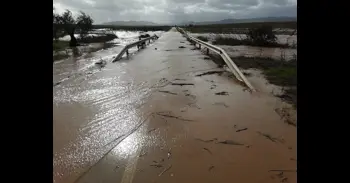 Cinco carreteras provinciales siguen cortadas al tráfico en Badajoz por los efectos de la borrasca Leonardo