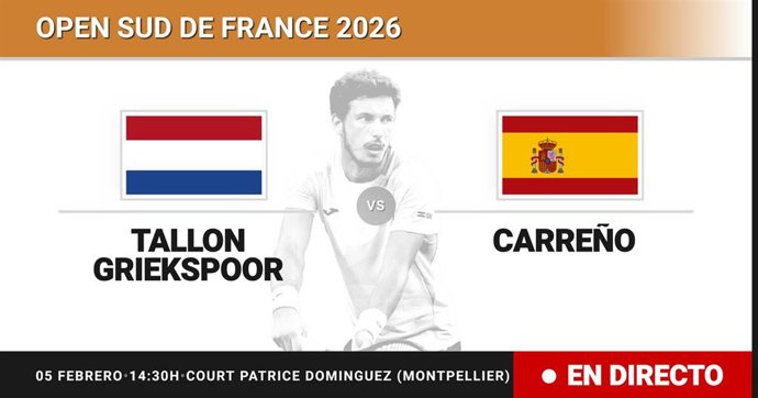 Tallon Griekspoor - Pablo Carreno Busta: resumen y estadísticas del partido de Octavos de final de Open Sud de France