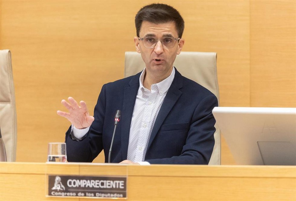 El presidente del Consejo de Administración de la Corporación RTVE, José Pablo López Sánchez, comparece ante la Comisión Mixta de Control Parlamentario de la Corporación RTVE y sus Sociedades, en el Congreso de los Diputados, a 5 de febrero de 2026, en