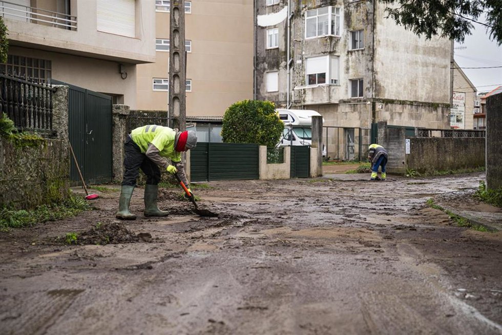 La localidad de O Santo, en Lourizán (Pontevedra) durante la borrasca que afecta a Galicia, a 27 de enero de 2026, en Cecebre, A Coruña, Galicia (España). 