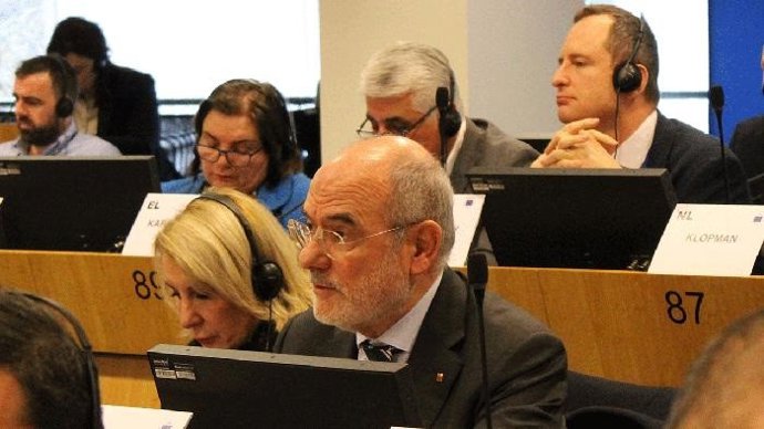 El conseller de Unión Europea y Acción Exterior de la Generalitat, Jaume Duch, en una intervención en el Comité de las Regiones.