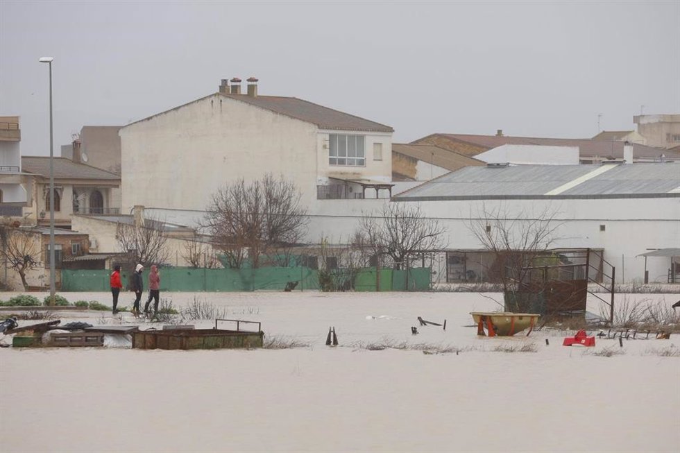 Situación este jueves en Huétor Tájar por el temporal