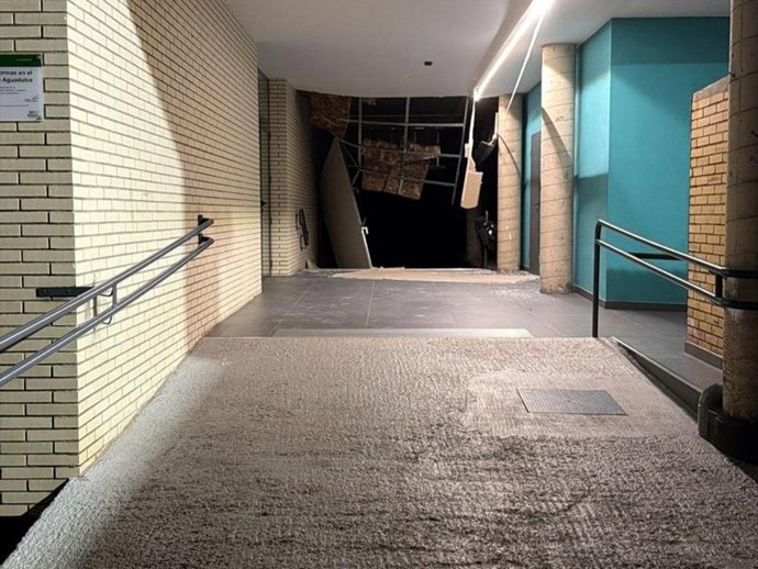 Daños registrados en el CEIP Arco Iris de Aguadulce, en Roquetas de Mar (Almería).