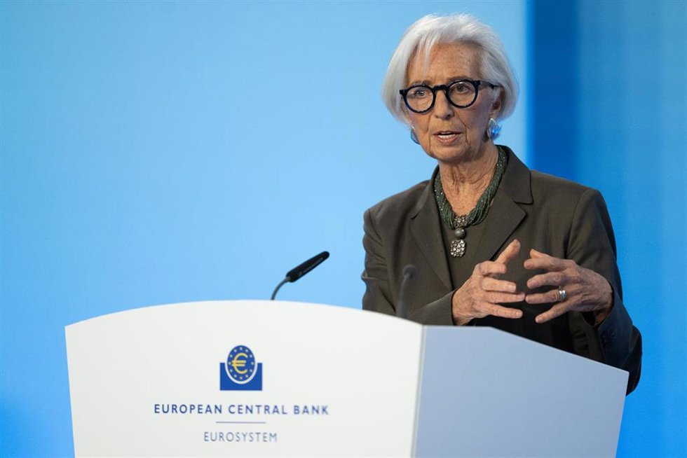 05 February 2026, Hesse, Frankfurt_Main: Christine Lagarde, President of the European Central Bank (ECB), speaks at the press conference after the ECBGoverning Council meeting. Photo: Florian Wiegand/dpa