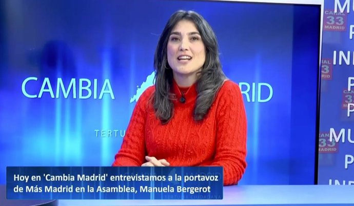 La portavoz de Más Madrid en la Asamblea de Madrid, Manuela Bergerot
