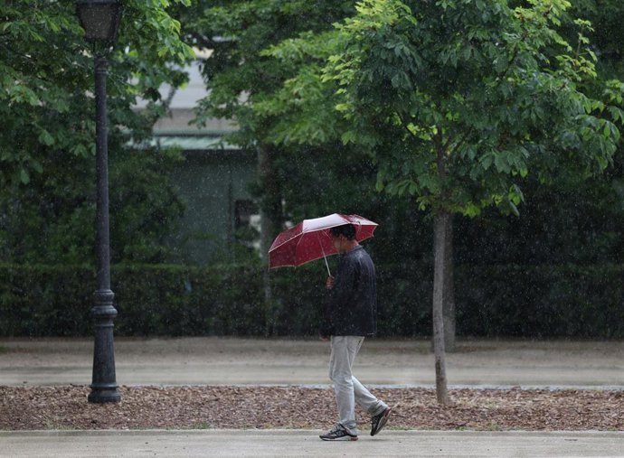 Archivo - Un hombre pasea por el parque de El Retiro, a 23 de mayo de 2023, en Madrid (España). 