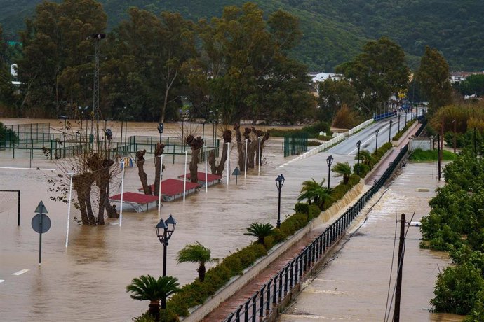 Imágenes de las inundaciones en San Martín del Tesorillo. A 4 de febrero de 2026 en San Martín del Tesorillo, Cádiz (Andalucía, España).