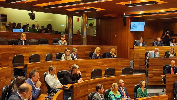 Archivo - Diputados del Grupo Parlamentario de Vox en la Junta General del Principado de Asturias.