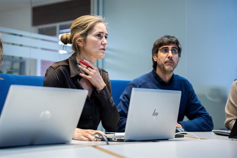 La vicepresidenta tercera del Gobierno y ministra para Transición Ecológica y el Reto Demográfico, Sara Aagesen (1i), continúa el seguimiento de la situación meteorológica e hidrológica, a 5 de febrero de 2026, en Madrid (España). 