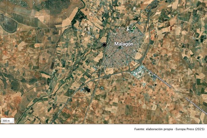 Lugar del incidente en Malagón (Ciudad Real).