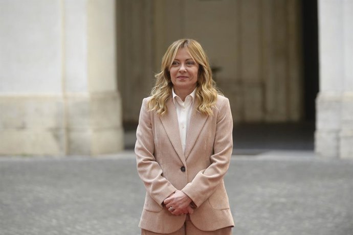 Roma, Itália, ITÁLIA: Em Roma, a primeira-ministra Giorgia Meloni se reúne com o presidente eleito da República do Chile no Palácio Chigi.