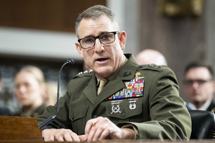 15 de janeiro de 2026, Washington, Distrito de Columbia, EUA: O Tenente-General FRANCIS DONOVAN, USMC, nomeado para o cargo de General e Comandante do Comando Sul dos Estados Unidos, discursando em uma audiência do Comitê de Serviços Armados do Senado no 