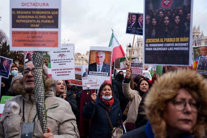 Manifestació contra la represió a Irán, a 17 de gener del 2026, a Madrid (Espanya). 