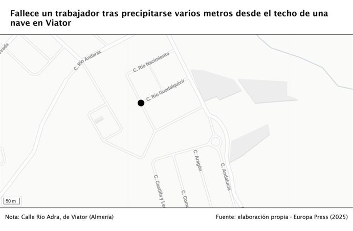 Mapa del lugar en el que se ha producido el accidente laboral.