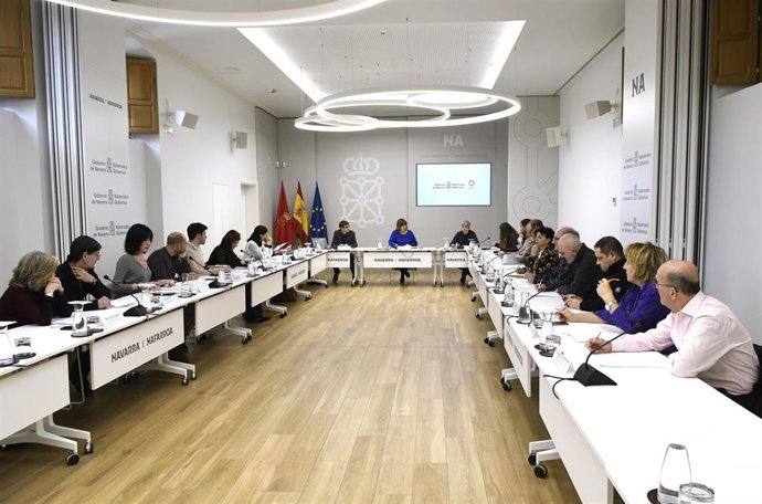 Reunión del Consejo Navarro del Euskera en el Palacio de Navarra.