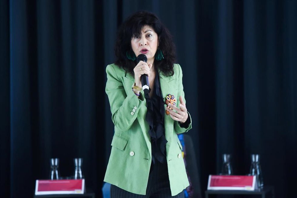 La ministra de Igualdad, Ana Redondo, inaugura el acto institucional de la Red Estatal Libres de MGF, en el Círculo de Bellas Artes, a 6 de febrero de 2026, en Madrid (España). 