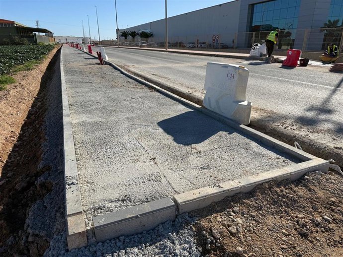 Vistal del carril bici durante las obras
