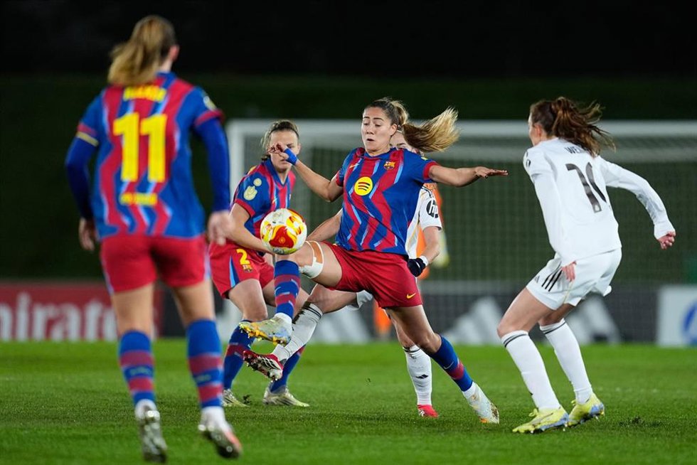 La jugadora del Bara Femení Laia Aleixandri antes de lesionarse en el duelo de Copa de la Reina contra el Real Madrid Femenino