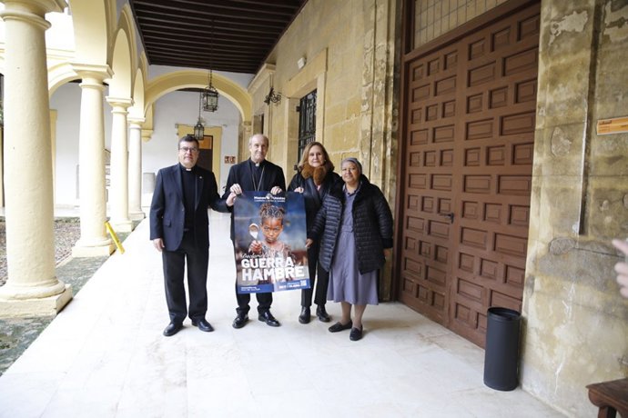 (Desde Izda.) Agustín Moreno, Jesús Fernández, María Angustias Redondo Y Dalila Elisabeth Baca, En La Presentación De La Campaña De Manos Unidas.