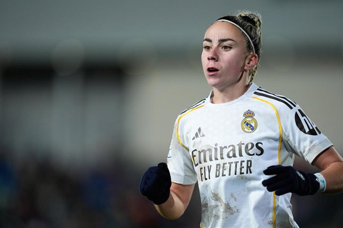 Athenea del Castillo of Real Madrid looks on during the Spanish Women Cup, Copa de la Reina, Quarterfinal match between Real Madrid and FC Barcelona at Alfredo Di Stefano stadium on February 05, 2026, in Madrid, Spain.