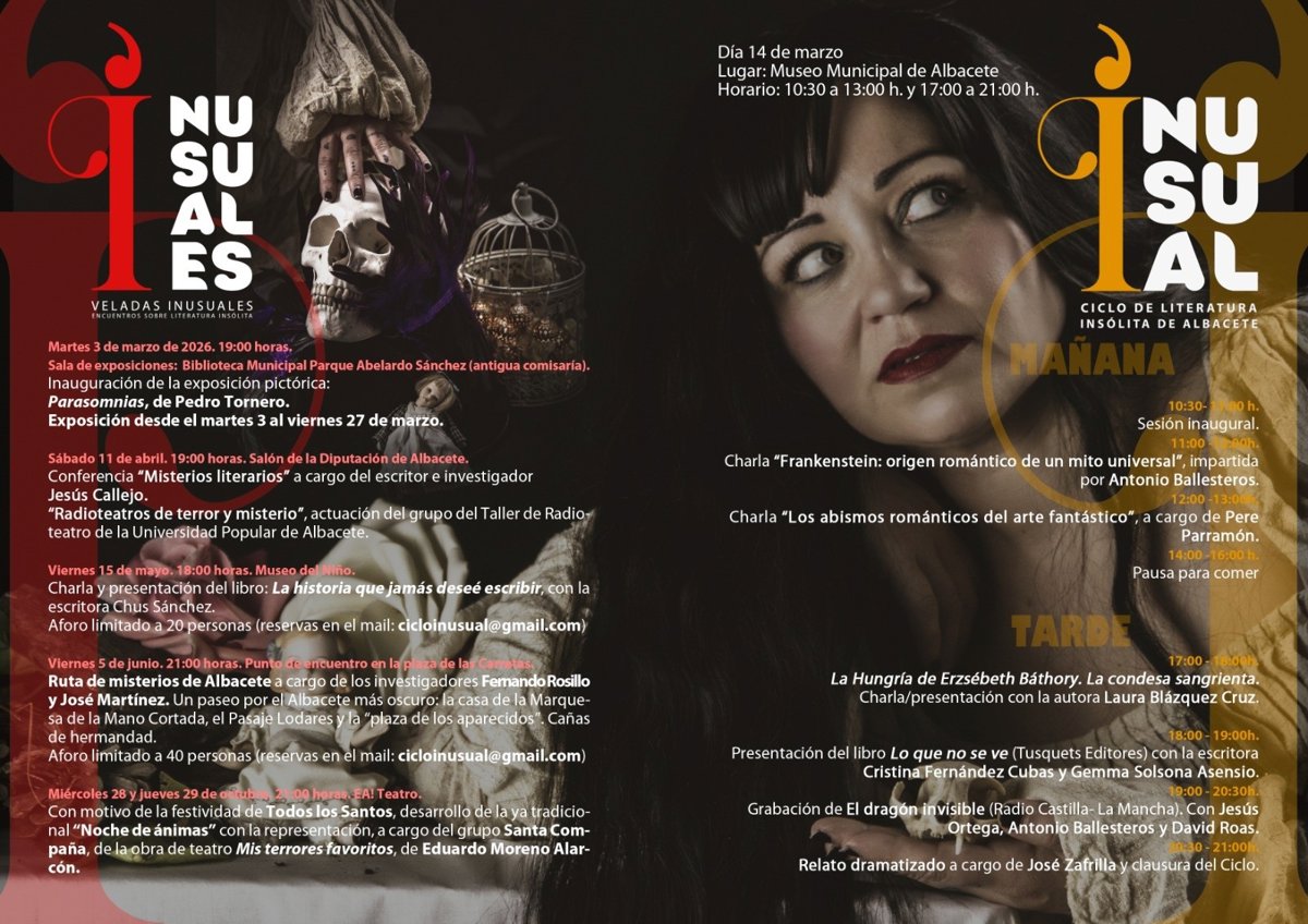 El Museo Municipal de Albacete acogerá el 14 de marzo el IV Ciclo  Inusual  de Literatura Insólita