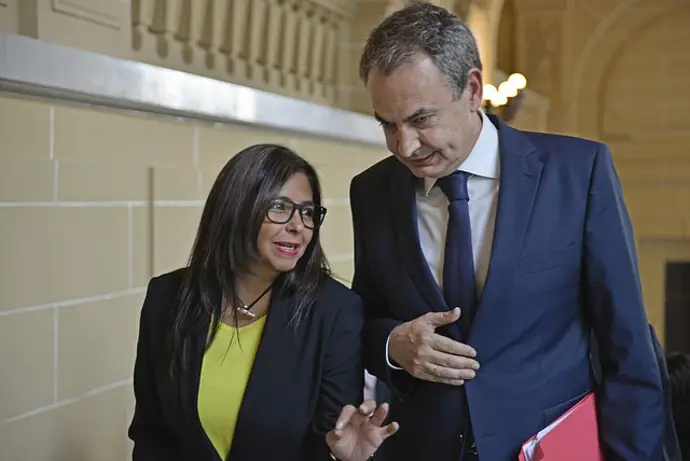 José Luis Rodríguez Zapatero y Delcy Rodríguez en 2016
