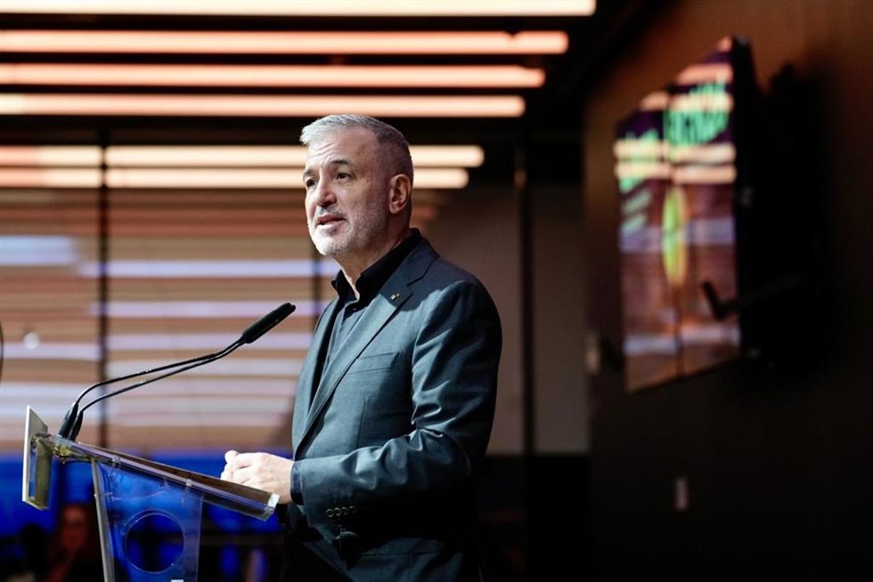 El alcalde de Barcelona, Jaume Collboni, en la inauguración del XV Llum BCN