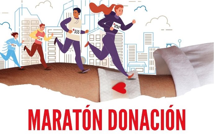 Cartel de maratón de donación de sangre.