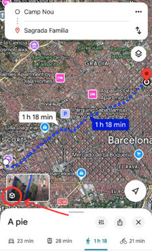 Captura de Google Maps en Barcelona