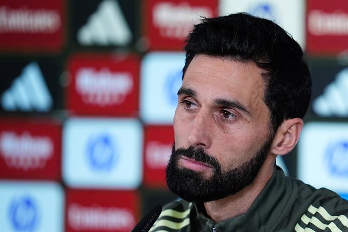 Alvaro Arbeloa, head coach of Real Madrid, attends his press conference during the training day of Real Madrid ahead the Spanish League, LaLiga EA Sports, football match against Rayo Vallecano at Ciudad Deportiva Real Madrid on January 31, 2026, in Madrid