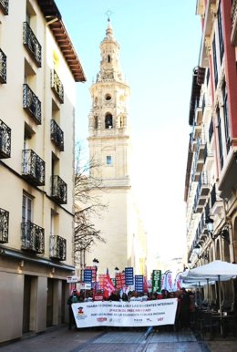 Docentes interinos riojanos se manifiestan en Logroño por la mejora de sus condiciones "para una educación de calidad"