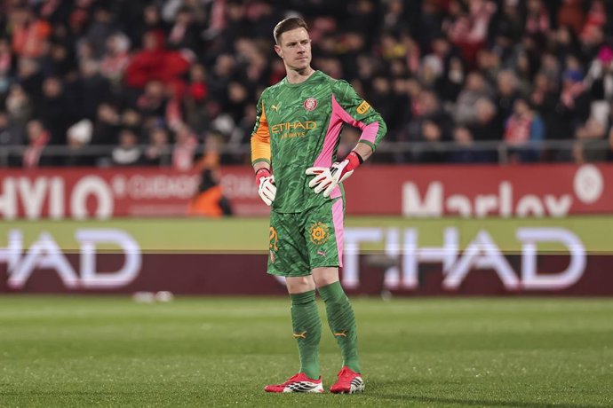 Marc-Andre ter Stegen of Girona FC looks on during the Spanish league, LaLiga EA Sports, football match played between Girona FC and Getafe CF at Montilivi stadium on January 26, 2026 in Girona, Spain.