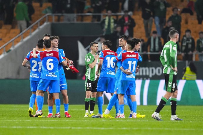 Fidalgo of Real Betis laments during the Spanish Cup, Copa del Rey, Quarter of Final football match played between Real Betis and Atletico de Madrid at La Cartuja stadium on February 5, 2026, in Sevilla, Spain.