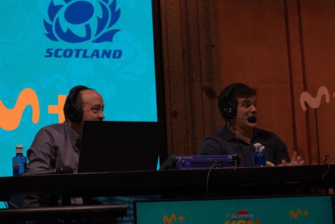 Imagen de la retransmisión en el Espacio Movistar del Seis Naciones de Rugby 2026