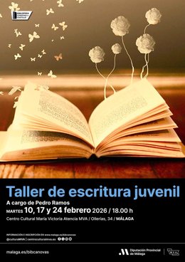 Cartel del taller de escritura juvenil
