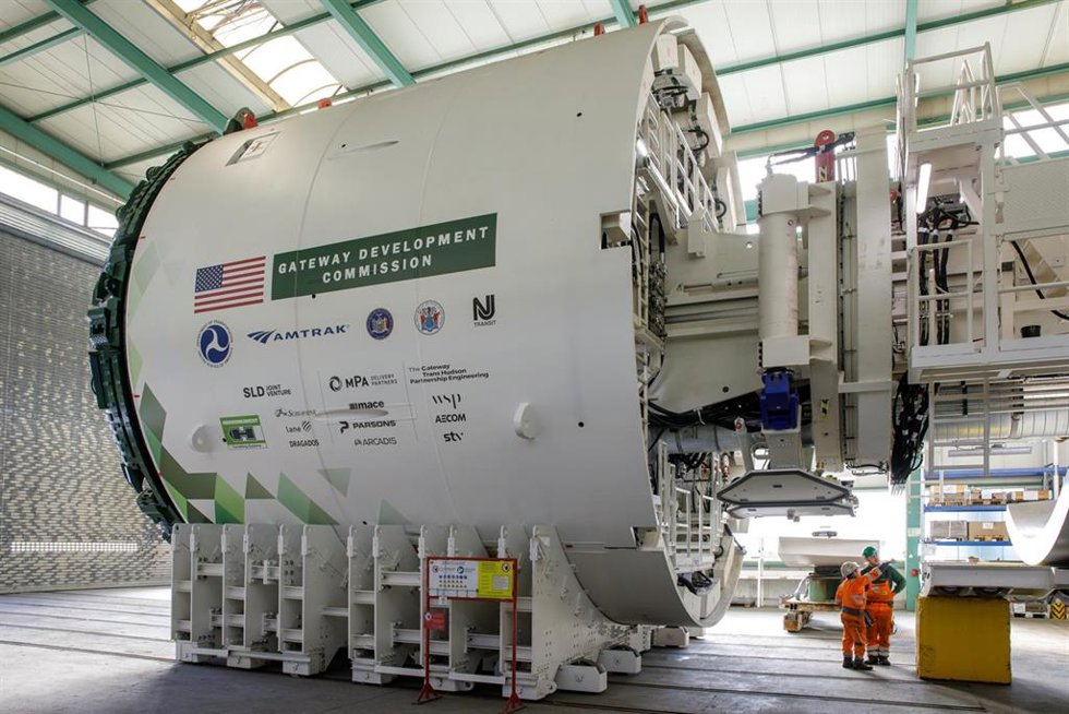Máquina perforadora del proyecto de Nueva York sobre el río Hudson