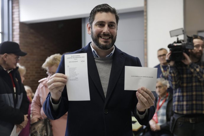El candidato de Vox a la presidencia del Gobierno de Aragón, Alejandro Nolasco.
