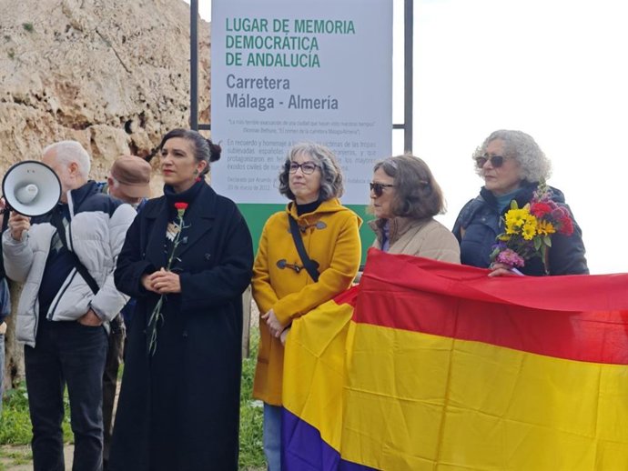 La portavoz adjunta del grupo municipal Con Málaga, Toni Morillas en la celebración del 89 aniversario de 'La Desbandá'