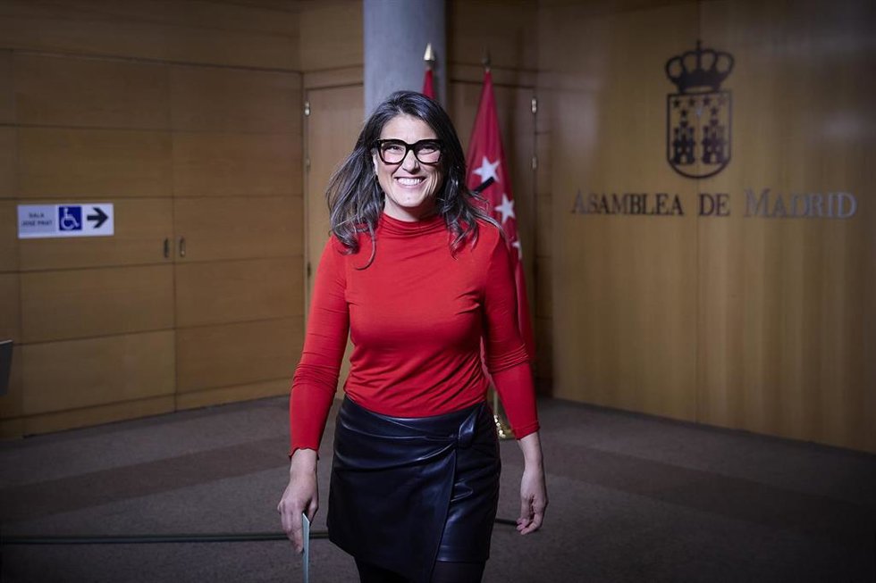 Archivo - La portavoz de Más Madrid en la Asamblea de Madrid, Manuela Bergerot, tras una rueda de prensa en la Asamblea de Madrid, a 20 de noviembre de 2025, en Madrid (España)
