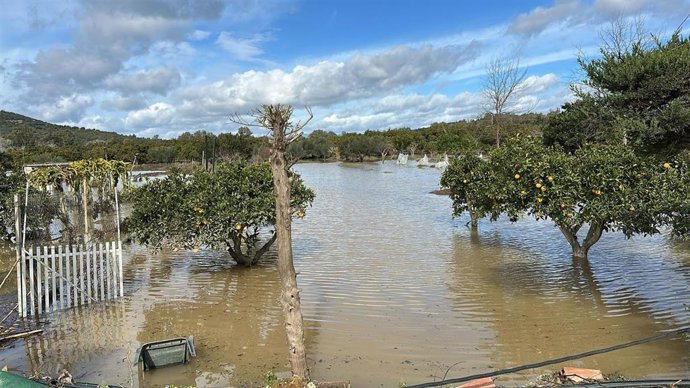 Una de las zonas inundadas en el municipio de San Roque.