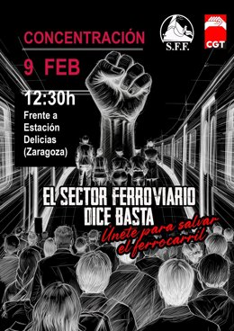 Cartel del Sector Federal Ferroviario de la CGT en el que llama a la huelga desde este lunes.