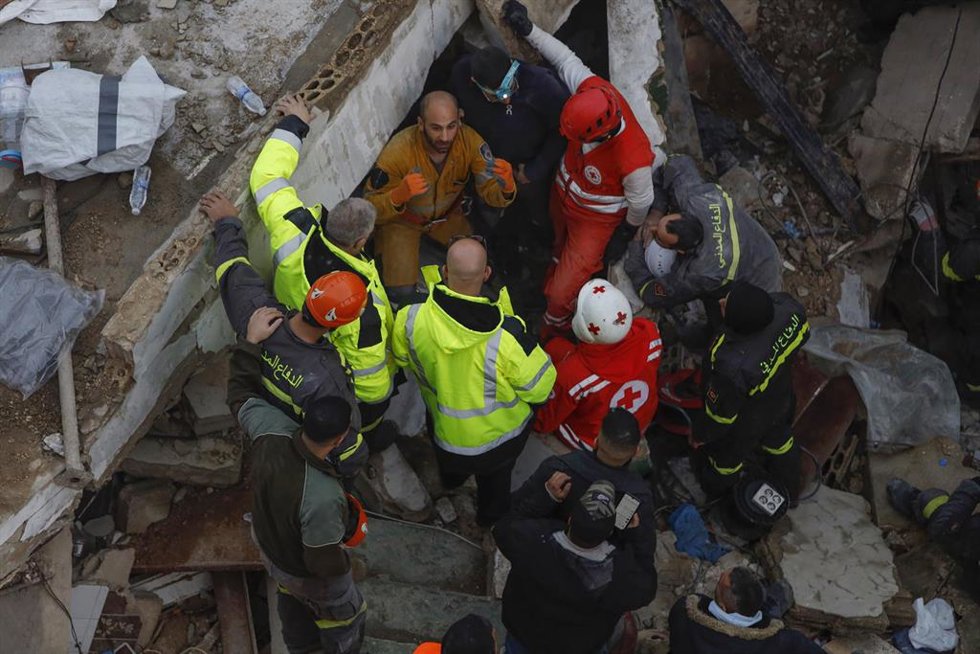 Derrumbe de un edificio en Trípoli, Líbano (archivo)