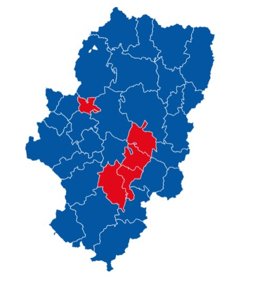 Partido ganador de las elecciones del 8 de febrero de 2026 por comarcas.