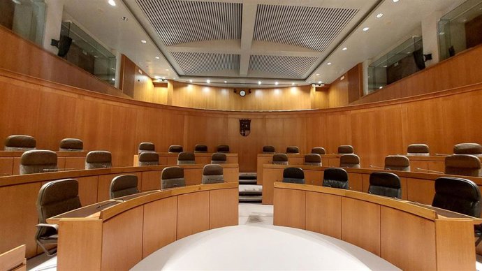 Hemiciclo vacío de las Cortes de Aragón.